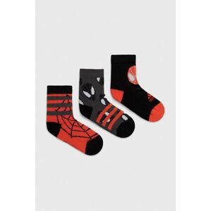 Detské ponožky adidas Performance SPIDER-MAN 3-pak červená farba