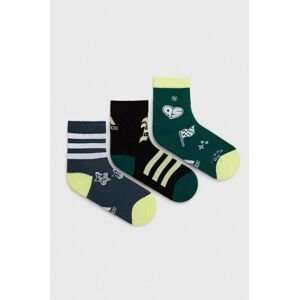 Detské ponožky adidas Performance 3-pak zelená farba