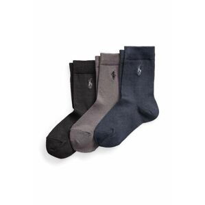 Detské ponožky Polo Ralph Lauren 3-pak čierna farba