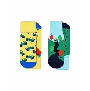 Detské ponožky Happy Socks Antislip Into The Wild Sock 2-pak žltá farba