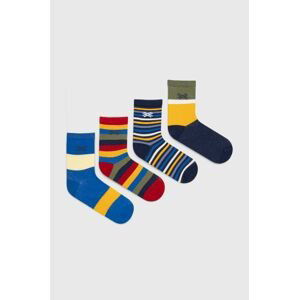 Detské ponožky United Colors of Benetton 4-pak žltá farba