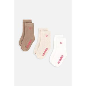 Detské ponožky Coccodrillo 3-pak béžová farba