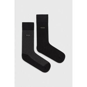 Ponožky BOSS 2-pak pánske, šedá farba