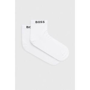 Ponožky BOSS 2-pak pánske, biela farba