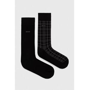 Ponožky BOSS 2-pak pánske, čierna farba