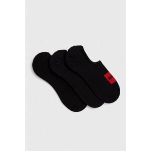 Ponožky HUGO 4-pak pánske, čierna farba