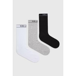 Ponožky Karl Lagerfeld 3-pak pánske, čierna farba