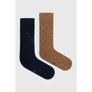Ponožky Tommy Hilfiger 2-pak pánske, hnedá farba