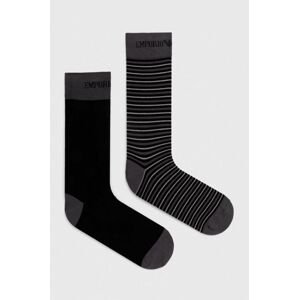 Ponožky Emporio Armani Underwear 3-pak pánske, šedá farba
