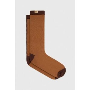 Ponožky UGG pánske, hnedá farba