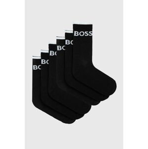 Ponožky BOSS 6-pak pánske, čierna farba