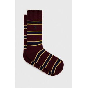 Ponožky s prímesou vlny Polo Ralph Lauren bordová farba