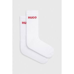 Ponožky HUGO 6-pak pánske, biela farba
