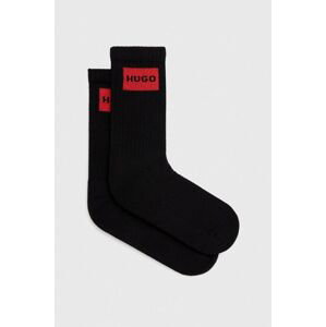 Ponožky HUGO 2-pak pánske, čierna farba