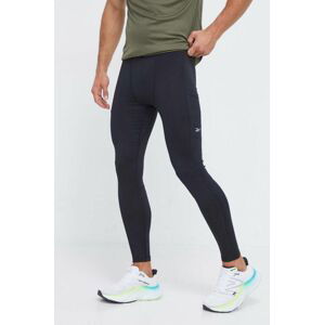 Bežecké legíny Reebok Run Base Layer čierna farba, jednofarebné