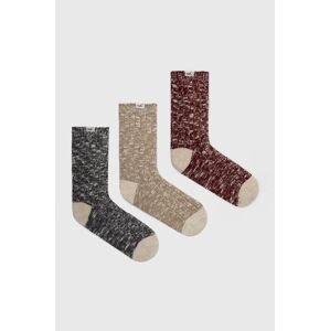 Ponožky Hollister Co. 3-pak pánske, bordová farba