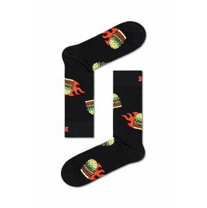 Ponožky Happy Socks Flaming Burger Sock čierna farba