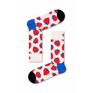 Ponožky Happy Socks Strawberry Sock biela farba