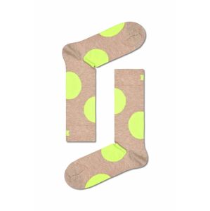 Ponožky Happy Socks Jumbo Dot Sock béžová farba