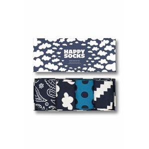 Ponožky Happy Socks Moody Blues Socks 4-pak tmavomodrá farba