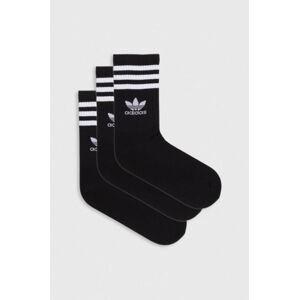 Ponožky adidas Originals 3-pak čierna farba