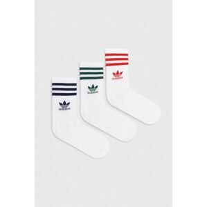 Ponožky adidas Originals 3-pak biela farba