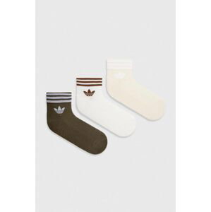 Ponožky adidas Originals 3-pak béžová farba