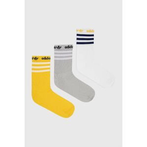 Ponožky adidas Originals 3-pak šedá farba