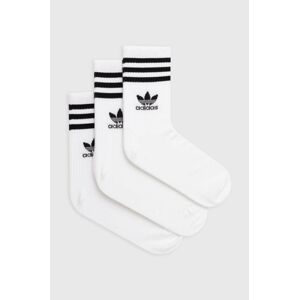 Ponožky adidas Originals 3-pak biela farba