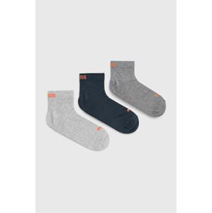 Ponožky Puma 3-pak šedá farba