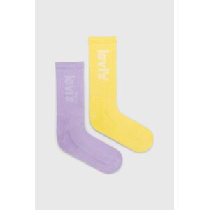Ponožky Levi's 2-pak žltá farba
