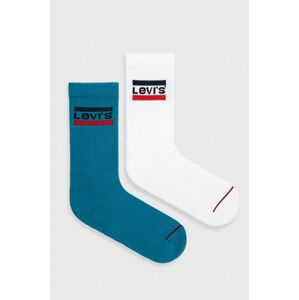 Ponožky Levi's 2-pak tyrkysová farba