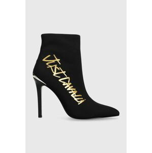 Členkové topánky Just Cavalli dámske, čierna farba, na vysokom podpätku, 75RA3S05 ZS983 PL9
