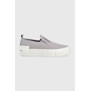 Tenisky Calvin Klein Jeans BOLD VULC FLATF SLIP dámske, fialová farba, YW0YW01040