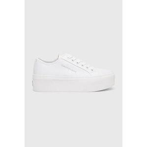 Tenisky Calvin Klein Jeans CUPSOLE FLATFORM NY biela farba, YW0YW01221