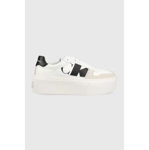 Tenisky Calvin Klein Jeans CUPSOLE FLATFORM MIX biela farba, YW0YW01227