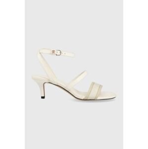 Sandále Tommy Hilfiger WEBBING MID HEEL biela farba, FW0FW07276