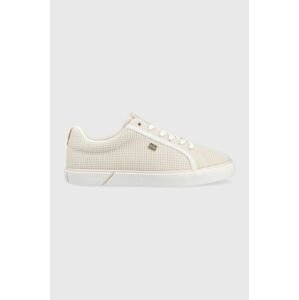 Tenisky Tommy Hilfiger ESSENTIAL VULC MESH dámske, béžová farba, FW0FW07299