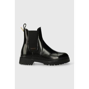 Kožené topánky chelsea Gant Aligrey dámske, čierna farba, na platforme, zateplené, 27551324.G00