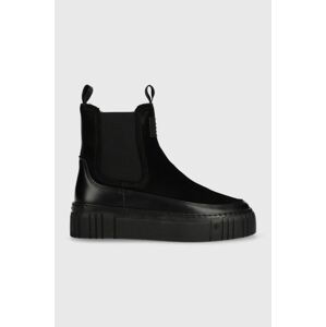 Semišové topánky Gant Snowmont dámske, čierna farba, na platforme, zateplené, 27553371.G00