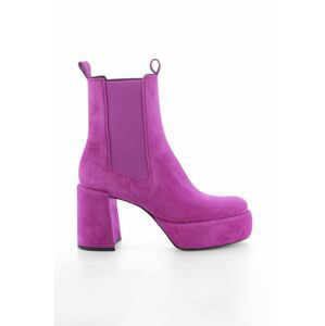 Semišové topánky chelsea Kennel & Schmenger Clip dámske, ružová farba, na podpätku, 21-60010.394