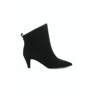 Semišové topánky Kennel & Schmenger Porto dámske, čierna farba, na vysokom podpätku, 21-78570.380