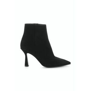 Semišové topánky Kennel & Schmenger Mona dámske, čierna farba, na vysokom podpätku, 21-84310.380