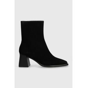 Semišové topánky Vagabond Shoemakers HEDDA dámske, čierna farba, na podpätku, 5002.040.20