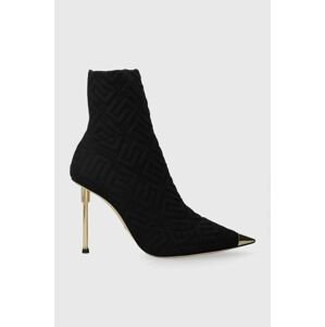 Členkové topánky Elisabetta Franchi dámske, čierna farba, na vysokom podpätku, SA34L36E2