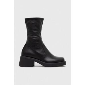 Členkové topánky Vagabond Shoemakers DORAH dámske, čierna farba, na podpätku, 5642.502.20