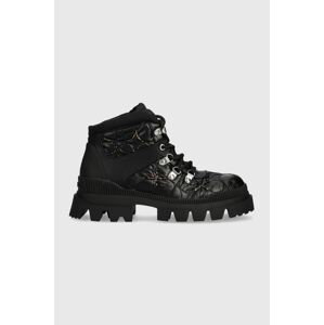 Členkové topánky Desigual dámske, čierna farba, na platforme, 23WSTO01.9019