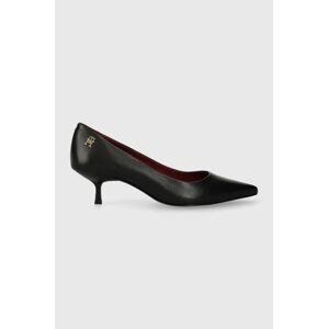 Lodičky Tommy Hilfiger POINTY KITTEN HEEL PUMP čierna farba, FW0FW07524