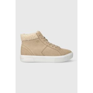 Semišové tenisky Tommy Hilfiger VULC SUEDE SNEAKER HI béžová farba, FW0FW07549