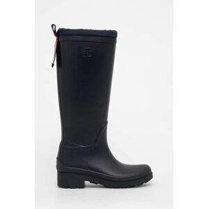 Gumáky Tommy Hilfiger TOMMY TARTAN RUBBERBOOT dámske, tmavomodrá farba, FW0FW07664